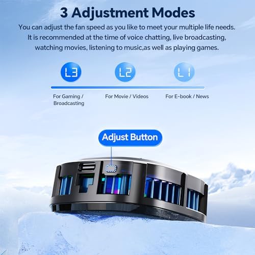 CHONCHOW Magnetic Cell Phone Cooler, RGB Phone Cooling Fan Portable Lightweight Mobile Phone Cooling Fan, Phone Radiator with Larger Cooling Area for Phone/Tablet/IPad (with Digital displays) - Image 3