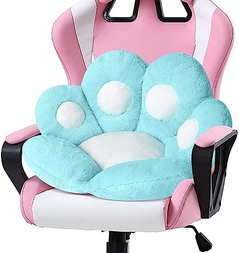 Ditucu Cat Paw Cushion Kawaii Chair Cushions 27.5 x 23.6 inch Cute Stuff Seat Pad Comfy Lazy Sofa Office Floor Pillow for Gaming Chairs Room Decor Blue by DITUCU
