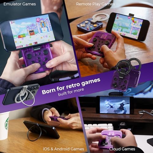 abxylute M4 Snap-On Mobile Gaming Controller for Android & iPhone, Switch 1&2, Portable Bluetooth Controller, Pocket-Sized Retro Arcade Phone Gamepad Kickstand, Dual Joystick Turbo Pro Gaming Magnetic (Purple) - Image 6