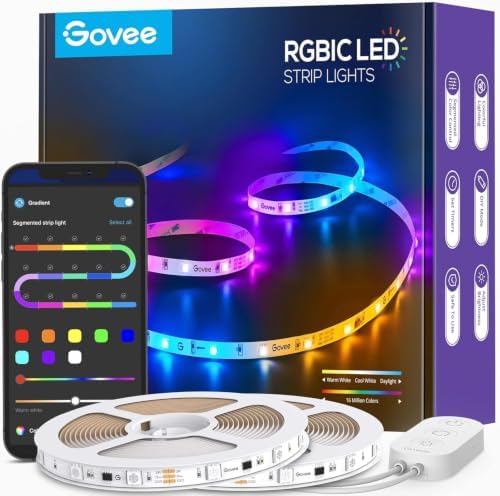 Govee 65.6ft RGBIC LED Strip Lights, Smart App Control Light for Bedroom by Unknown