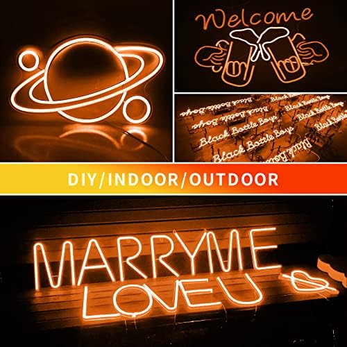 LED Neon Lights Strip White 16.4FT/5M 12V DC Waterproof Flexible Neon Led Light for Indoors Outdoors Decorn (Orange, 1Pc：No Adapter, No Accessories) - Image 6
