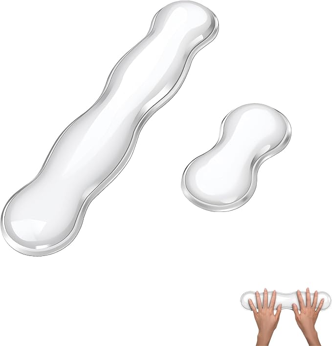 Silicone Gel Keyboard and Mouse Wrist Rest Set, Ergonomic Cool Non-Slip Pad for Typing Pain Relief, Comfort Support for Office Home Computer Laptop, White ﻿ ﻿ by Unknown