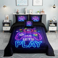 Gaming Comforter Sets Queen 6PCS,Queen Purple Bedding Sets for Boys,Gaming Comforter Set,Queen Size Bedding Sets for Boys,Bed in A Bag with Sheets(Queen,Purple Color) by Helloosuucomforterset