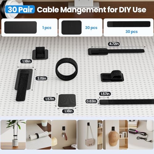 Cable Management Under Desk, Enhanced up to 15 Cord Organizer30 Pair - Image 7