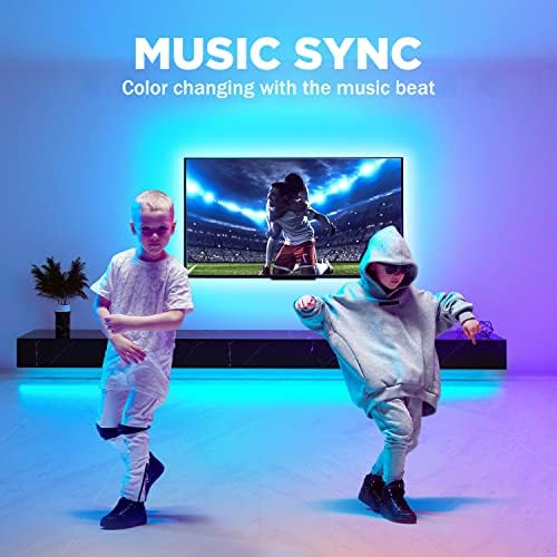 5V USB COB RGB LED Strip, 4.9ft Music Sync Tape Lights with Controller - Image 5
