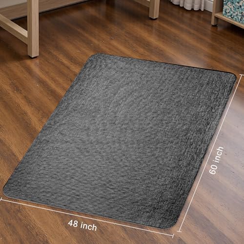 Sycoodeal Office Chair Mat for Hardwood & Tile Floor,Computer Gaming Chair Mat for Rolling Chairs Non-Curve, Anti-Slip, Heavy Duty Floor Protector for Home Office,Black (48" x 60") - Image 4