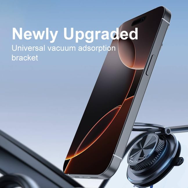 Strong Magnetic Car Phone Holder, Hands-Free Mount with Super Suction Cup & Multi-Angle View, Portable for Car Dashboard & Flat Surfaces, Compatible with iPhone & Android Phones (Black) - Image 5