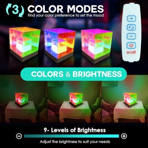 Lumoonosity Infinity Cube Light - 3D Infinity Lamp for Bedroom, Gamer Room - USB Powered, Color Changing Eye-Catching Table RGB LED Lamp - Image 2