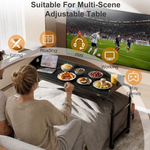 BYMECOST Laptop Desk for Bed, Adjustable Height & Length Laptop Bed Table - Image 3