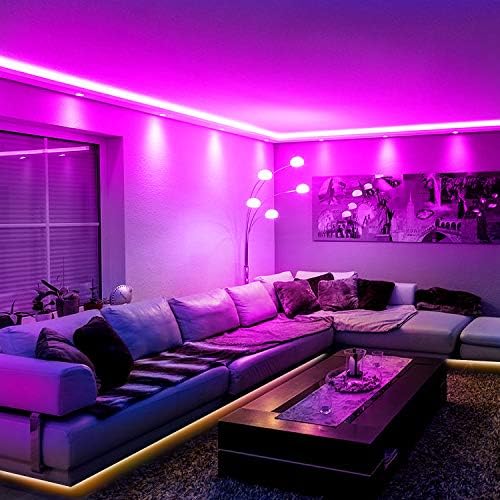 phopollo 5050 LED Strip Lights, 25ft Led Lights for Bedroom with 44 Keys IR Remote Controller and 12V Power Supply - Image 6