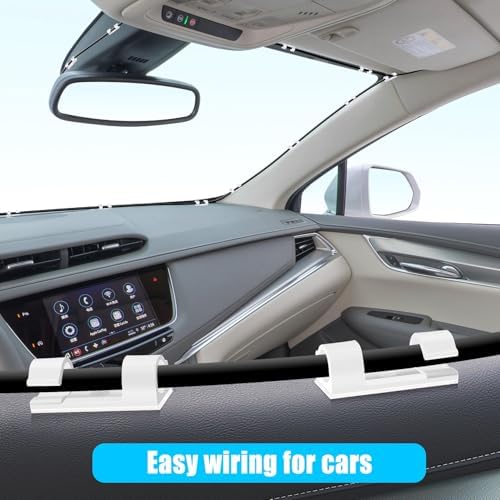 XHF 35pcs Large Self Adhesive Cable Clips White,Wire Clips Cable Management Wire Organizer Cord Holder for Under Desk, Car, Wall, TV PC Ethernet Cable - Image 6