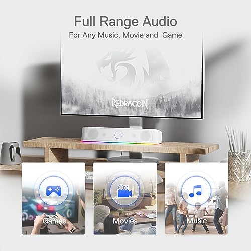 Redragon GS560 RGB Desktop Soundbar, Dynamic Lighting Bar with Audio Sync - Image 5