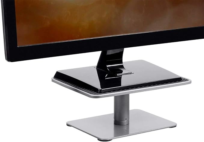 Monoprice Universal Monitor Riser Stand - Raises Monitors 4.6 to 6.5 Inches, Silver Finish - Workstream Collection - Image 5