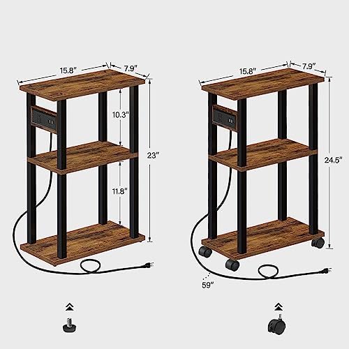 TUTOTAK Small Narrow Side Table, Set of 2 Skinny End Table - Image 3