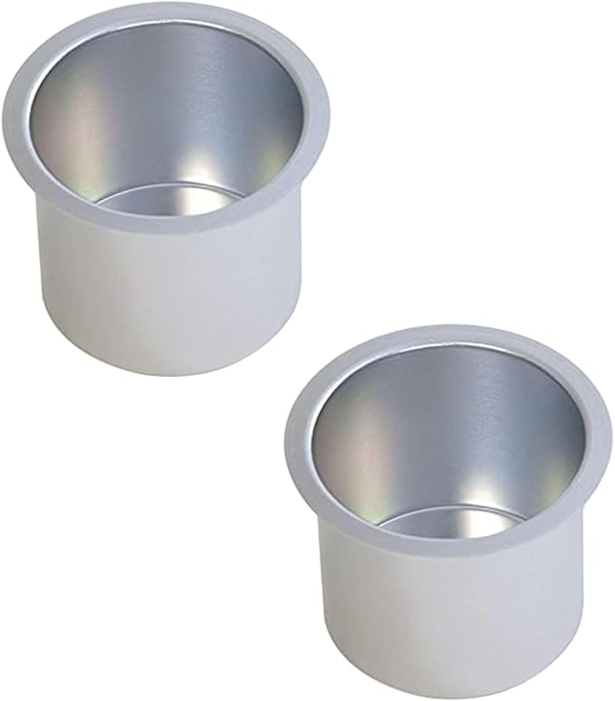 GSE Jumbo Aluminum Cup Holder for Casino Poker Tables, Silver, 2-Pack by GSEGamesSportsExpert