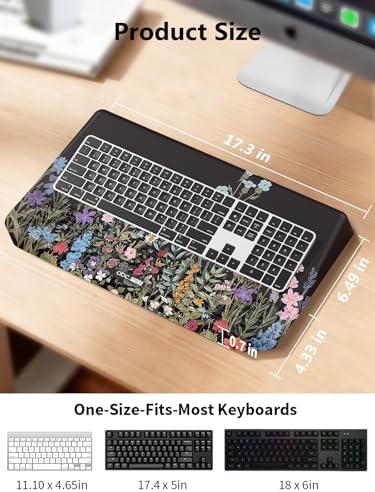 2-in-1 Ergonomic Keyboard Stand with Wrist Rest, Flower - Image 4