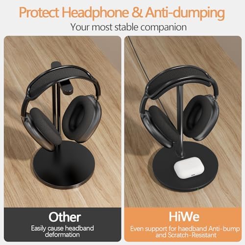 Hiwe Headphone Stand with Wireless Charger, Headset Holder for Desktop - Image 4