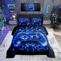 Feelyou Kids Boys Gamer Bedding Set Queen Size Video Game Gamepad Comforter for Boys Teens Blue Black Game Gaming Comforter Set Soft Microfiber by Feelyou