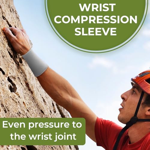 NeoTech Care Wrist Band Support Sleeve - Elastic & Breathable Knitted Fabric Compression Brace - for Tennis, Gym, Sport, Tendonitis (Gray Color, Size S, 1 Pair) - Image 7