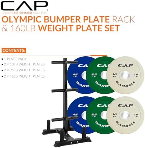 CAP 2-inch Olympic Bumper Plate Weight Set | 100-370 lbs | Multiple Colors | Storage Rack Optional - Image 2