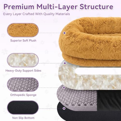 Human Dog Bed, Oversized Plush Lounger Bed with Plump Pillow and Blanket - Image 6