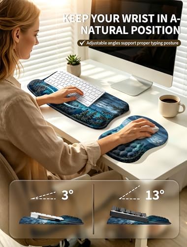 Ergonomic Keyboard Stand, Wrist Rest & Mouse Pad, Memory Foam Wrist Support - Image 2