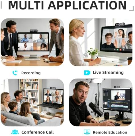 1080P Webcam with Microphone, Full HD Streaming Camera, Noise Cancelling, Auto Light Adjustment, USB Plug-and-Play Computer Camera, for Desktop PC or Laptop - Image 7