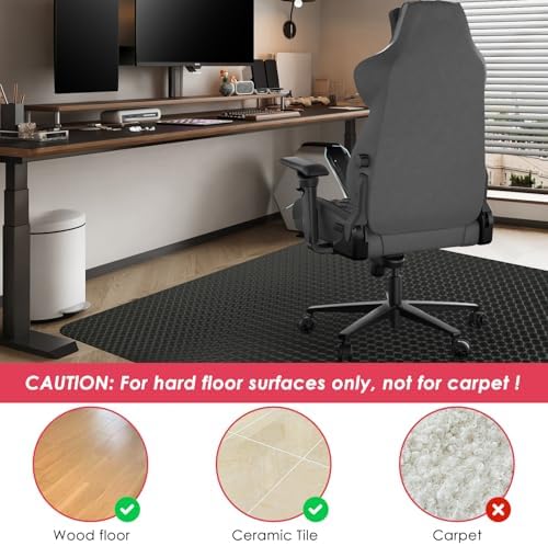Vicwe Gaming Chair Mat for Hardwood Floor, 60"×46" Chair Mat, Easy Glide | Large Non-Slip Office Chair Mat for Rolling Chairs, Easy-Clean, Floor Protector, Computer Mat for Home Office, Gaming, Black - Image 2