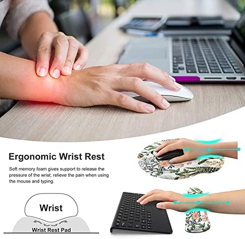 Keyboard Wrist Rest and Mouse Pad, Ergonomic Memory Foam Mouse Pad Wrist Support, Non-Slip & Pain Relief Mouse Pad and Keyboard Wrist Support, Comfortable Mousepad with Wrist Rest for Home, Office - Image 2