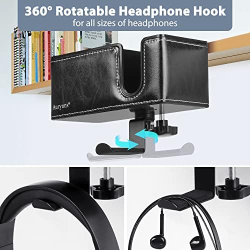Under Desk Cup Holder Clamp on Cup Holder PU Leather Clip on Desk Organizer - Image 3