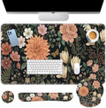 Arttown Keyboard Mouse Pad Set, 4 in 1 Desk Mat Set Floral Spring by Arttown