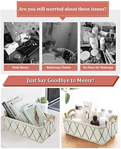 Small Basket Storage Baskets Bins Shelf Baskets Book Baskets Felt Storage Bin White Baskets for Organizing Toys Pet Toys Dippers Towels Toilet Cute Basket - Image 3
