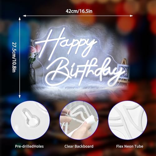 Neon Sign, Birthday Neon Signs for Wall Decor LED Signs Neon Light - Image 3