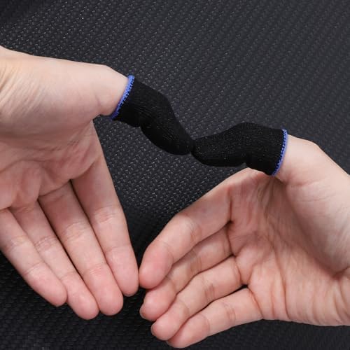 12 Pack Gaming Finger Sleeves Anti Sweat Game Controller Thumb Sleeve Gaming Sweatproof Breathable Finger Covers Touchscreen for Mobile Phone Tablet Devices Gamer Stabilizer Black - Image 6