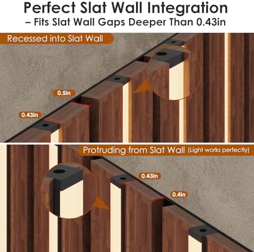 Slat Wall Lights 6pcs Adhesive LED Panel Lights with Touch Switch - Image 2