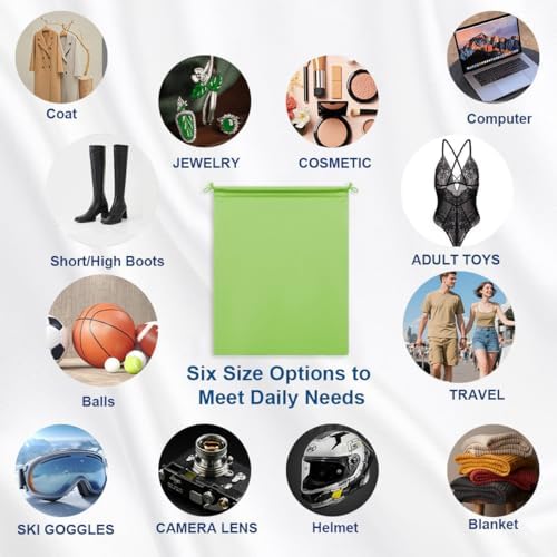Microfiber Drawstring Bags, Multi-Size Soft Protective Pouches for Shoes, Ski Goggles, Sunglasses, Handbags & Camera Lenses - Image 2
