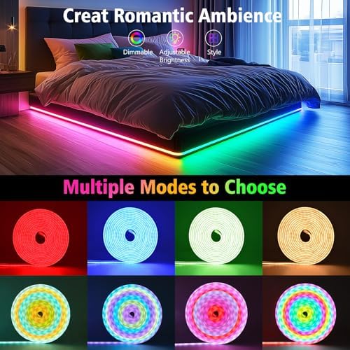 32.8Ft LED Neon Rope Lights, RGB Built in Chip Neon Strip Lights - Image 7