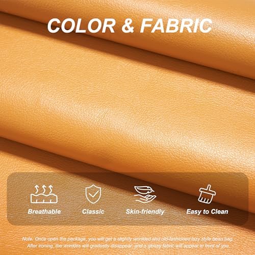 Hobestluk Bean Bag Chair Leather Togo Chair Memory Foam Living Room Adult | Medium Black,Ergonomic Design,Floor Chair,Waterproof,Easy Clean,Anti-slip Bottom,No Assembly Required,For Bedroom Reading - Image 4