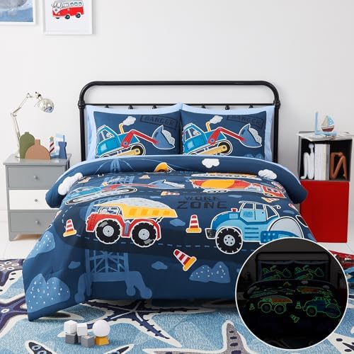 Twin Bedding Sets for Boys - 5 Pieces Truck Bedding Twin Comforter Set - Image 2