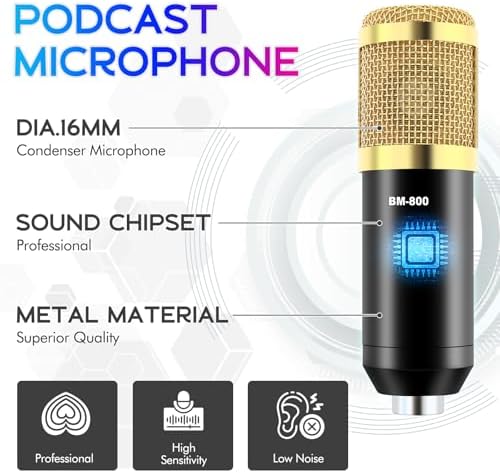 Also GO Podcast Equipment Bundle, F998 Audio Mixer with BM800 Microphone - Image 3