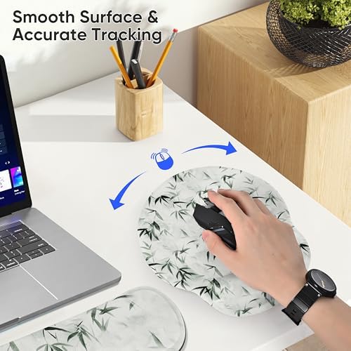 RICHEN 3 PCS Computer Mouse Pads for Desk with Coaster Set, Non-Slip Keyboard Wrist Rest and Mouse Pad Set, Ergonomic Design(YKMWR-56) - Image 5