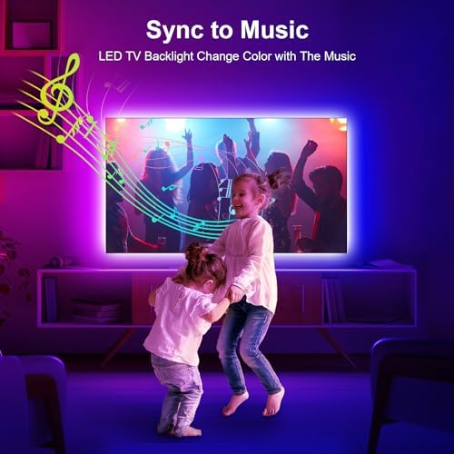 Nexillumi LED Lights for TV, 13.2ft TV LED Backlight for 32-65 Inch, RGB LED Strip Lights Behind TV, APP Remote Control Music Sync TV Led Lights for Bedroom - Image 4
