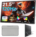 Upperizon Portable Monitor 21.5 inch FHD 110% sRGB 120Hz IPS HDR HDMI USB-C Travel Monitor for Laptop MacBook PC Surface PS5 Xbox, Large External Display with Kickstand & Speakers, VESA Compatible by Upperizon
