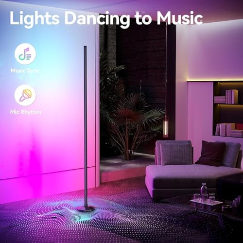 Corner Floor Lamp 2 Packs, Compatible with Alexa & Google Home, Smart RGB LED Corner Lamp with Music Sync 16M Colors 68+ Scene, APP and Remote Control, Ambient Lighting for Bedroom Living Gaming Room - Image 7
