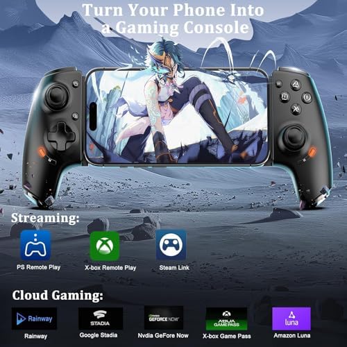 Megadream Phone Controller for iPhone 17/iPhone 16/iPhone 15/Android USB C Mobile Gaming Controller with 3.5mm Audio Jack, Remote Player Gamepad for PS5/PS4/Xbox/PC, Cloud Game, Plug and Play, Hall Joysticks/Hall Trigger, 2 Mappable Buttons - Image 2