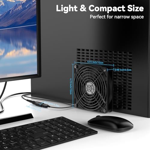 ELUTENG 120mm USB Computer Fan, 5V PC Cooling Fan with 3 Adjustable Speeds - Image 3