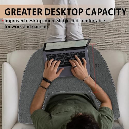 Lap Desk Pillow with Arm Rest, Gaming Pillow for Bed, Laptop Desk for Couch, Comfortable for Reading, Working, and Crocheting - Image 6