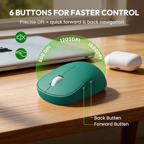 Wireless Keyboard and Mouse Combo, Cute Typewriter, Magnetic Wrist Rest - Image 5
