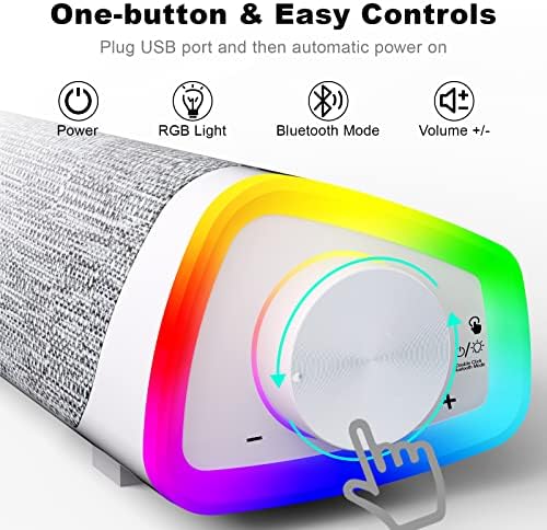 SOULION R30 Plus Bluetooth Computer Speakers, Wired USB Powered Plug & Play - Image 3