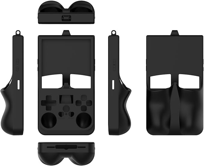 2-Pack Compatible with R36 Max Handheld Game Console Case, Slim Soft Silicone Full Protective Case Cover for R36 Max Accessories (Black+Blue) - Image 5